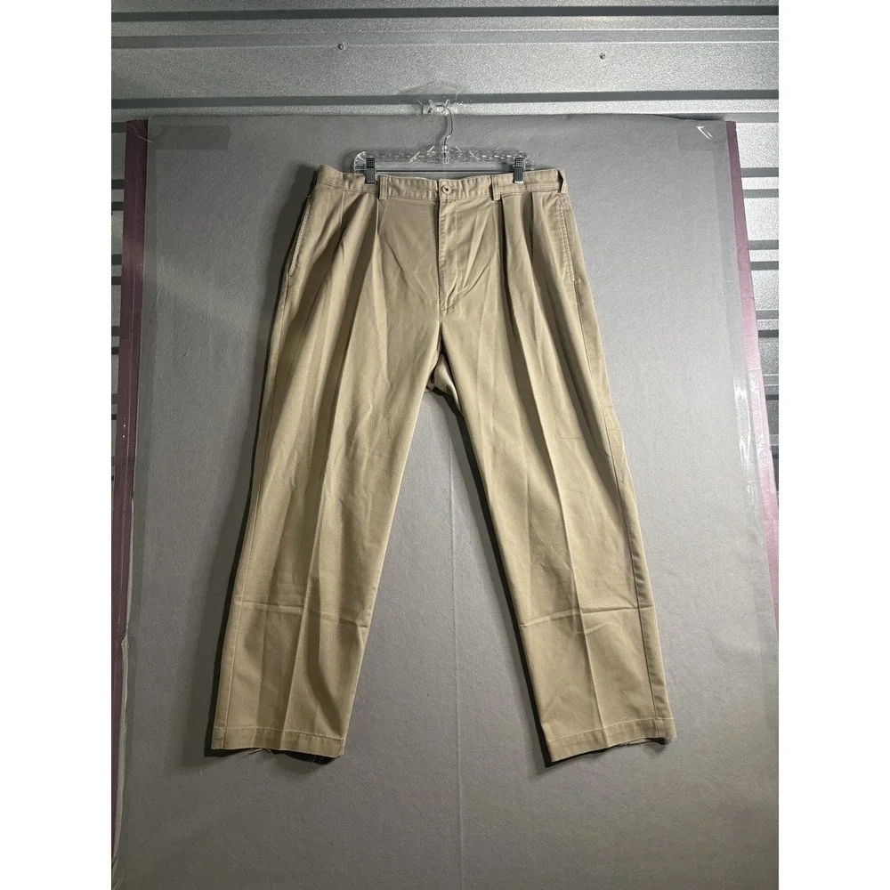 Polo Ralph Lauren Polo Chino Pleated Pants Men 40x30 Khaki Cotton
